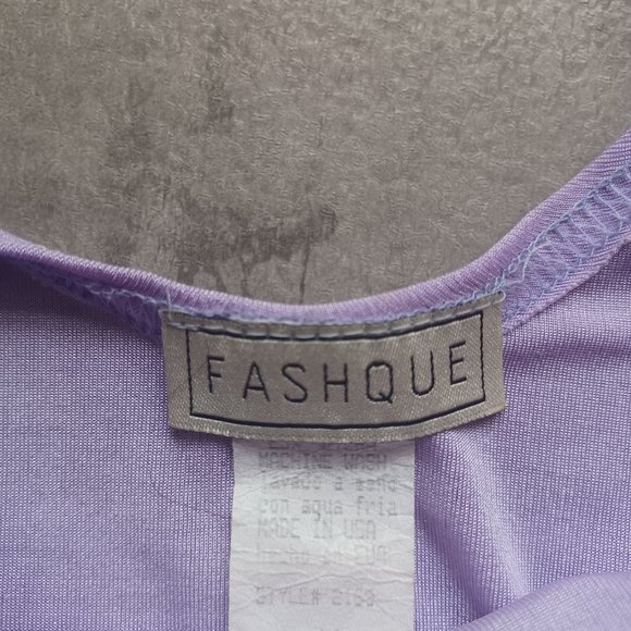 FASHQUE Purple Floral Embroidery Tank Camisole_Size Medium - Picture 4 of 5